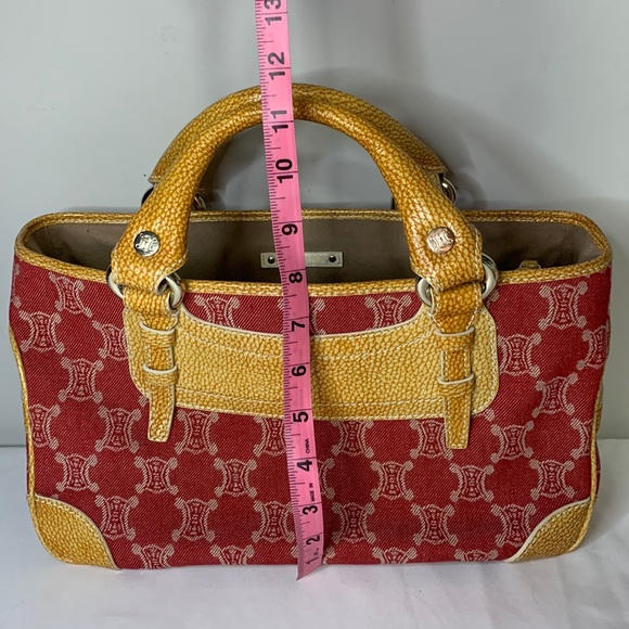 Celine Red Denim Macadam Bag - Picture 3 of 7